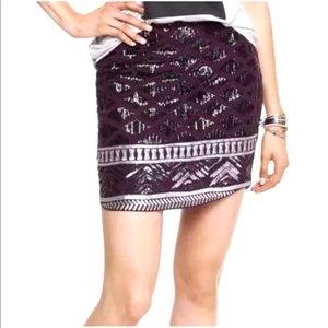 🌻Nwt express purple / silver sequin skirt